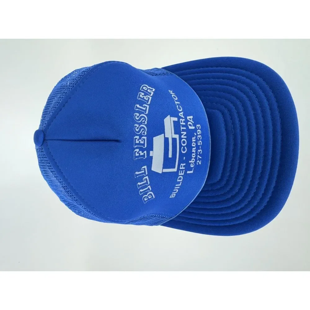 VTG  Blue Trucker Hat Snapback Cap Mesh Builder Contractor Lebanon Pa‎ Roper